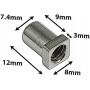 SN-SQ-12B -Einsatz 12 mm für Spannböckchen - Viereckigen Kopf - Messig (x4)