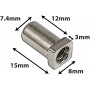 SN-SQ-15B - Einsatz 15 mm für Spannböckchen - Viereckigen Kopf - Messig (x4)
