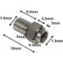 SN-HE-18B - Cheminée 18mm Tête Hexagonale - Laiton (x4)