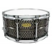 BKH-6514SH - Black Dawg 14" x 6.5" Snare Drum - Hammered Brass Shell