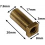 SN-SQ-20RL - Einsatz 20 mm für Spannböckchen - Viereckigen Kopf - Messig Lackiert (x4)