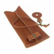 Leather hat hook stick holder - Saddle Tan