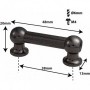 TL12D38-BK - Tube Lug Black - 38mm - Double Ended (x1)