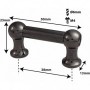 TL12S38B-BK - Bass Drum Tube Lug Black - 38mm - Single Ended (x1)