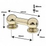 TL13D38-BR - Spannböckchen Tubelug Goldfarbene - 38mm - Doppelte Spannschrauben (x1)