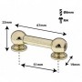 TL13D51-BR - Spannböckchen Tubelug Goldfarbene - 51mm - Doppelte Spannschrauben (x1)