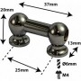 TL1D25-BK - Tube Lug Black - 25mm - Double Ended (x1)