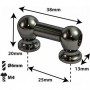 TL1S25-BK - Tube Lug Black - 25mm - Single Ended (x1)