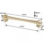TL11D116-BR - Spannböckchen Tubelug Goldfarbene - 116mm - Doppelte Spannschrauben (x1)