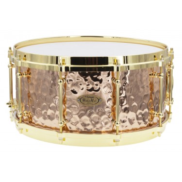 BZH-6514DHBR - Hammered Bronze Shell Series 14" x 6.5" Snare Drum - Die Cast Hoops